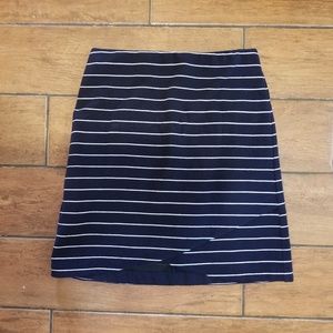 Striped Black and White LOFT Skirt